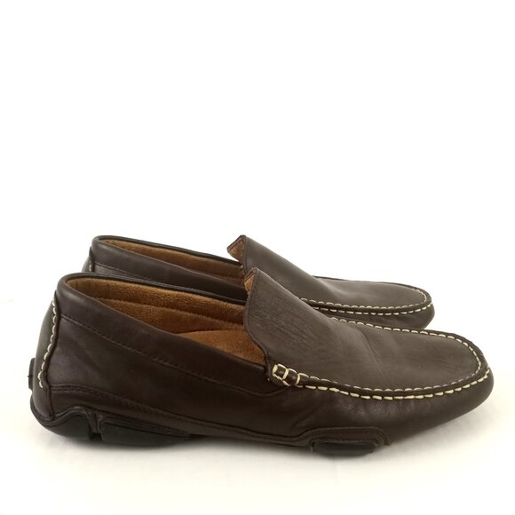 Kenneth Cole Reaction World Hold On Brown Leather Driving Moccasins Loafers - Picture 2 of 11